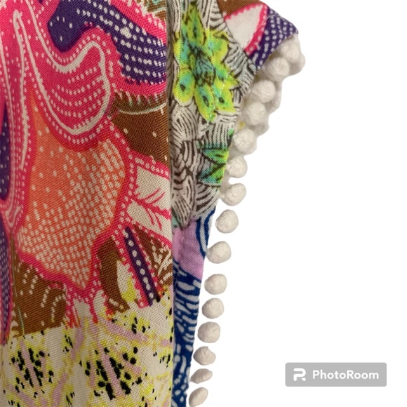 Victorias Secret S Relaxed Pink Green Blue Mixed Print Patchwork Swim Cover Up - Picture 3 of 12